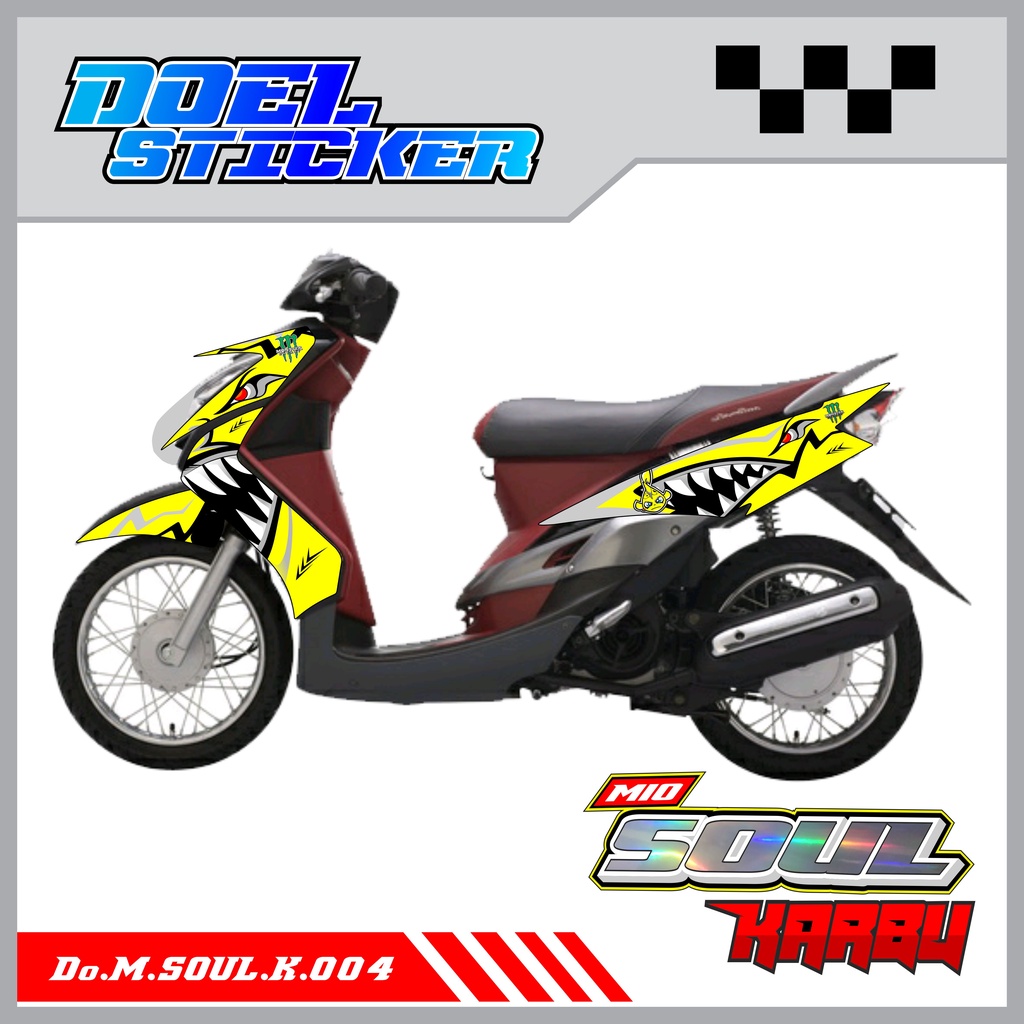 STICKER STRIPING MIO SOUL KARBU - STICKER STRIPING LIST VARIASI HOLOGRAM , CROME YAMAHA MIO SOUL KARBU DOEL 004