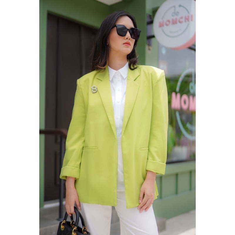 Benang Jarum Lime Leia Blazer