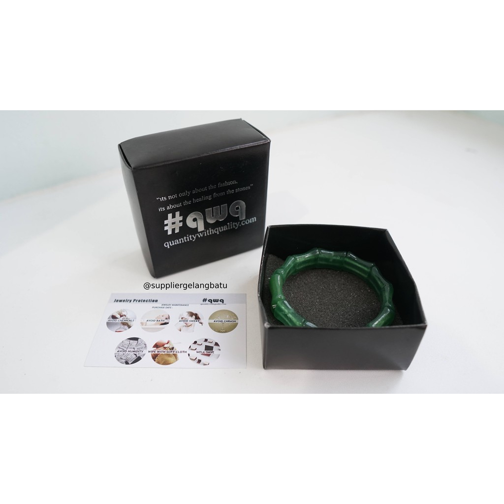 Gelang Batu TULANG GIOK CINA akik hijau limited kado spesial batu alam