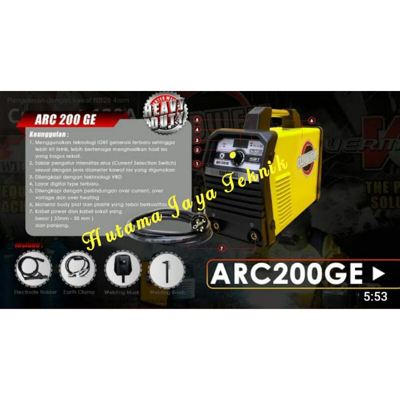 Mesin Las Inverter ARC 200 Amper GE Caldwell