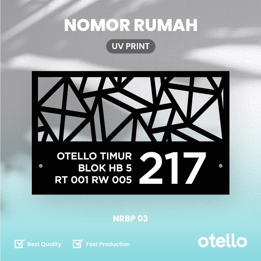 Custom Nomor Rumah Akrilik Laser Bolong + UV | Papan Alamat Acrylic 03 Nama Jalan Angka Nomer Rumah