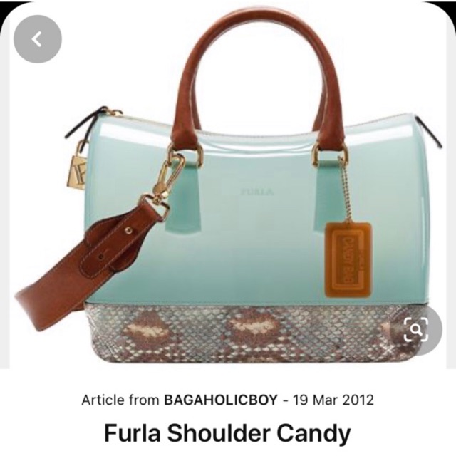 Furla preloved python baby blue