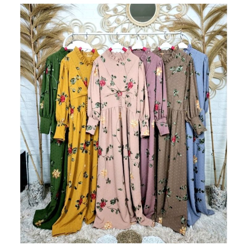 Gamis Bordir Lesti by Meijiwang (READY ABU)