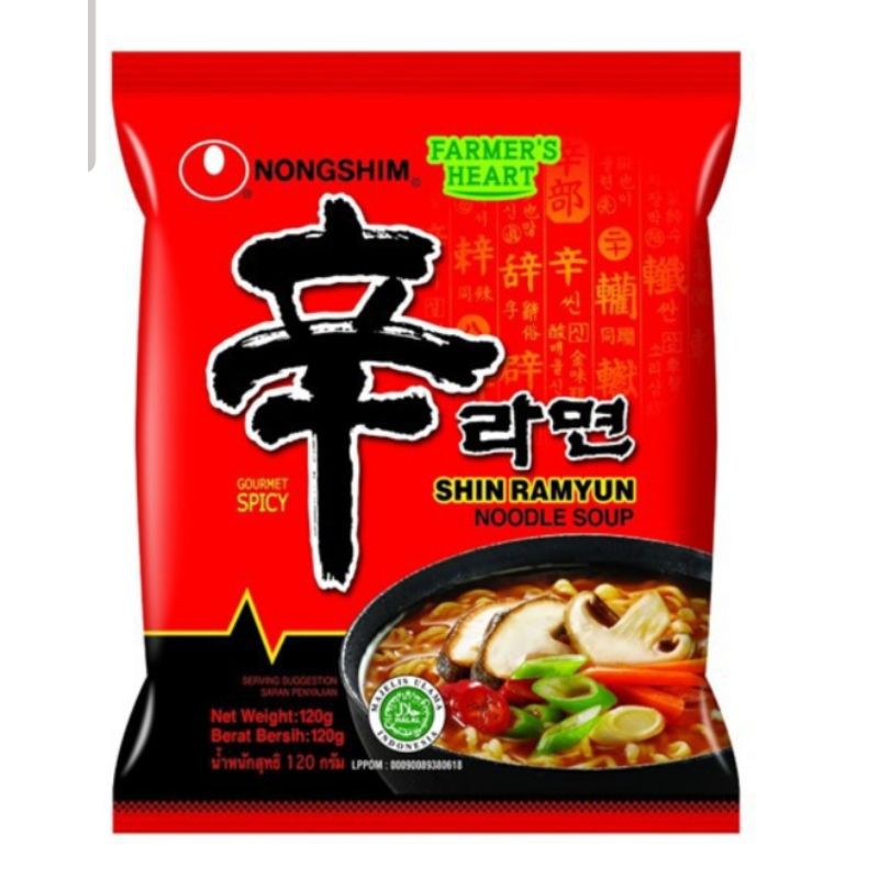 

Nongshim shin ramyun spicy 120 gr / mie instant korea nongshim