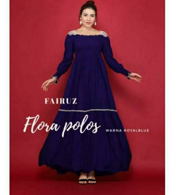 GAMIS RENDA KERUT FLORA POLOS