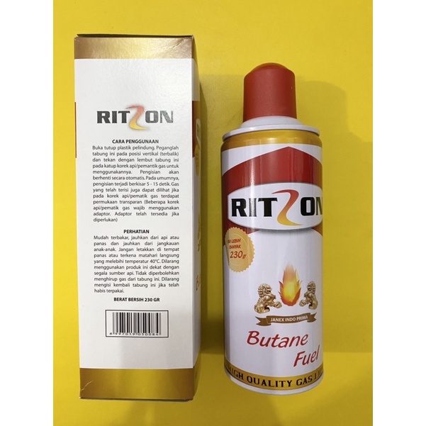 Gas ritson Butane Fuel Refill isi ulang Korek Gas 230gr / gas isi ulang refill