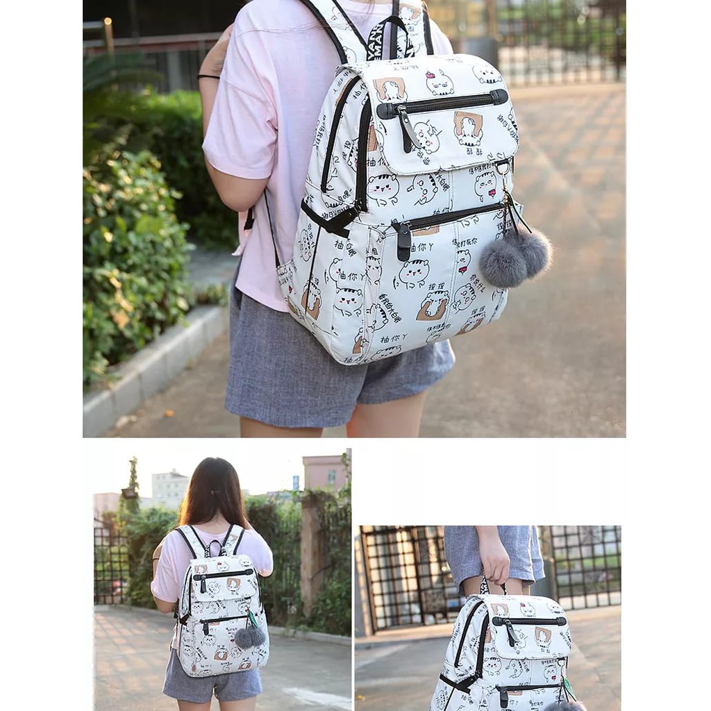 ARMELIA SHOP - Tas Backpack Kartun Kucing Jepang Tas Ransel Wanita Tas Sekolah Anak SD TK SMP