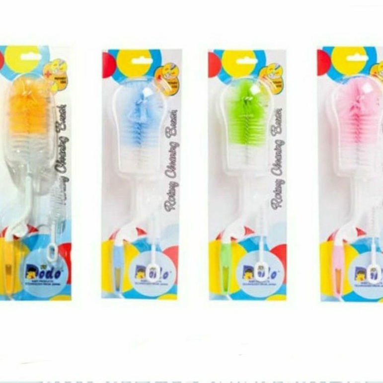 3in1 | 2in1 Dodo Rotary Cleaning Brush Bottle &amp; Nipple Brush 2in1 Sikat Botol Susu dan Dot Bayi Sikat Dodo