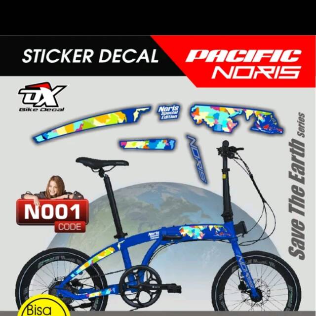 Stiker decal sepedah pasific noris 001 sudah di cutting