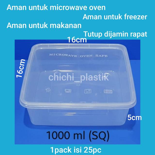 Thinwall food container 1000ml / Kotak Makan Bening / Mangkok plastik / Mangkok Bening