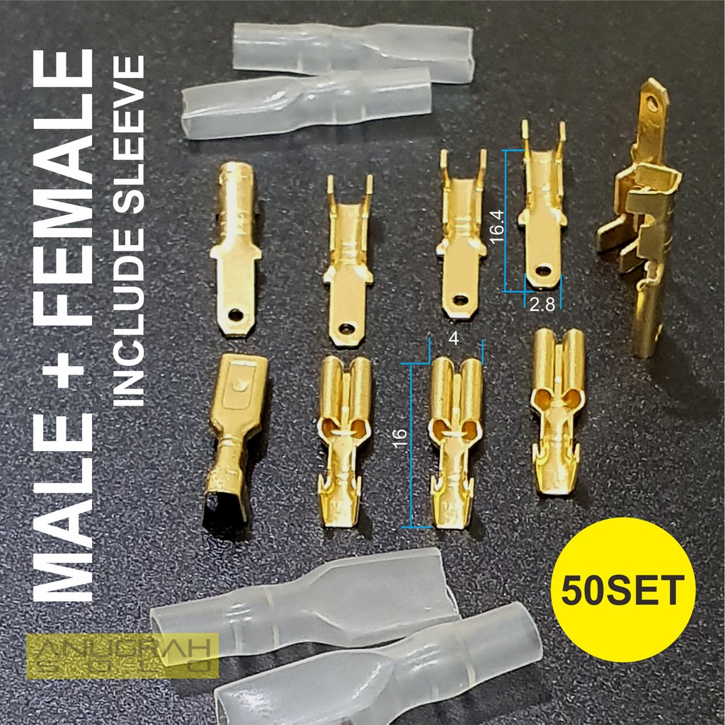 Kabel Skun Gepeng Kecil Male Female Konektor Motor Cowok Cewek Set