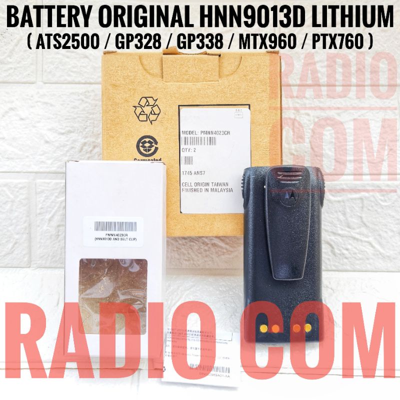 BATRE HT MOTOROLA ATS 2500 LITHIUM ORIGINAL / BATERAI LITHIUM HT MOTOROLA GP 338 ORI 100% HNN9013D BATRE HT MOTOROLA MTX960 PTX760 BATTERY PMNN4023CR ORI