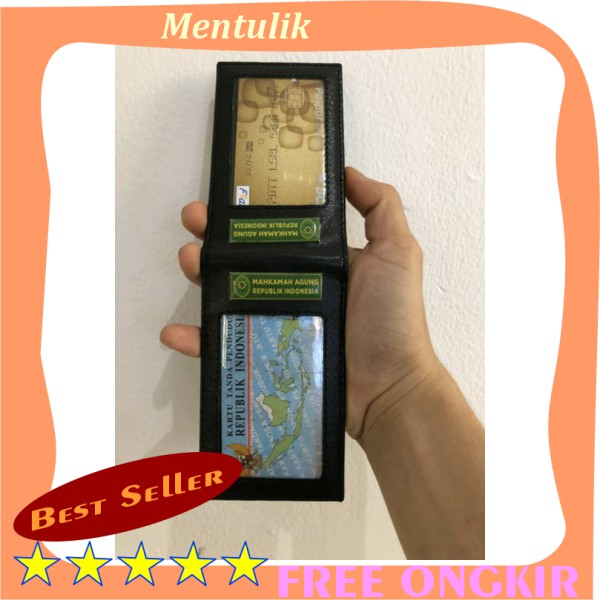 

Name Tag Id Card Saku tempat wadah kartu kulit Mahkamah Agung RI magnet kulit 2 sisi Kwalitas Bagus