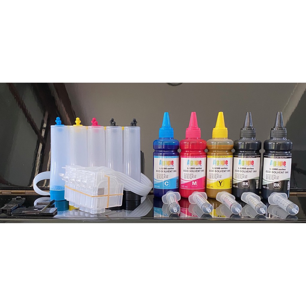 TINTA ECO SOLVENT EPSON L1300 5 WARNA TINTA DAMPER-SELANG KHUSUS
