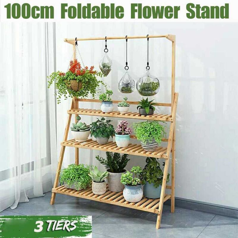 Rak Kayu Tanaman Hias Rack Pot Bunga Dekorasi Taman Rumah Indoor Outdoor Besar