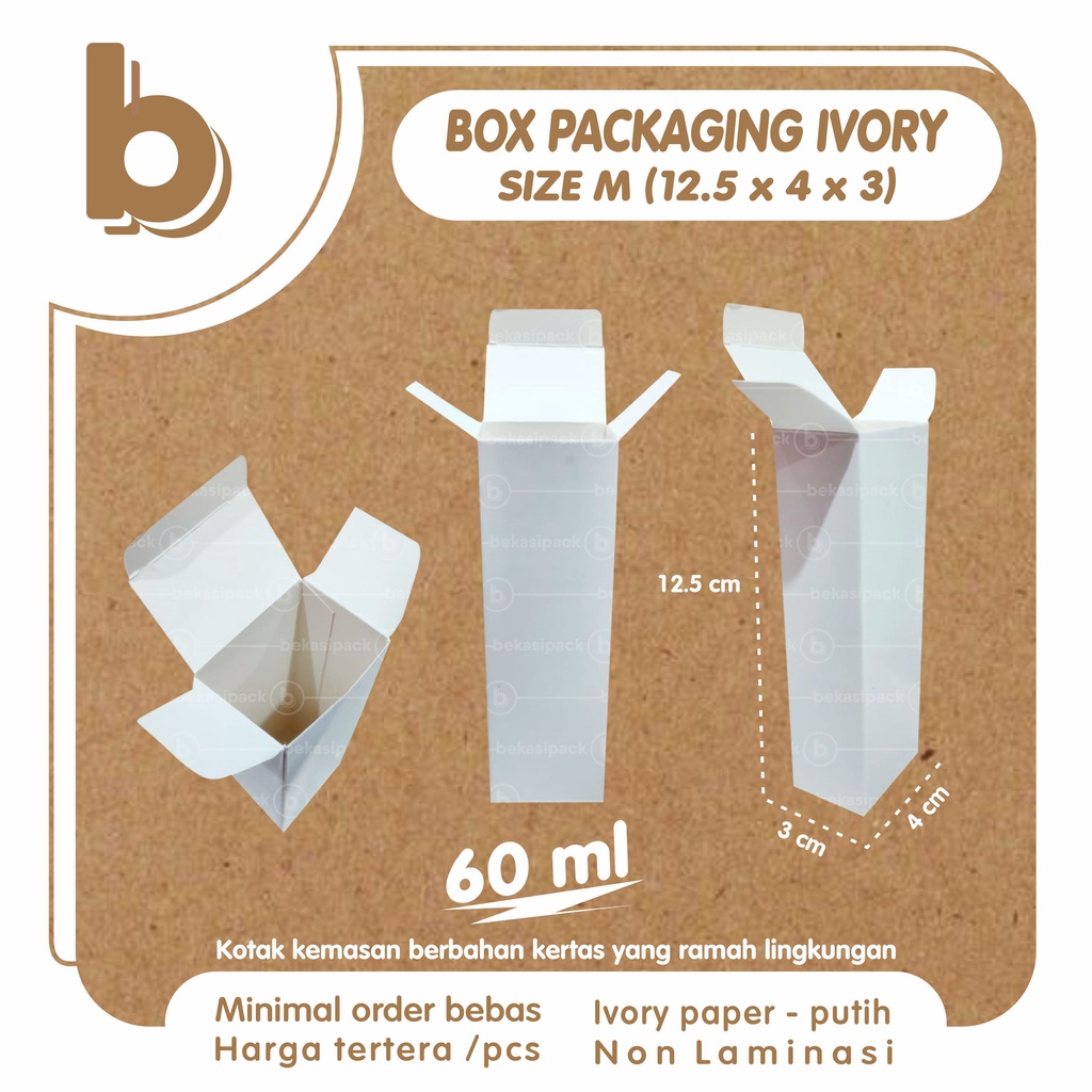 

Box Packaging Ivory Natural 12.5x4x3 I BPIN00258