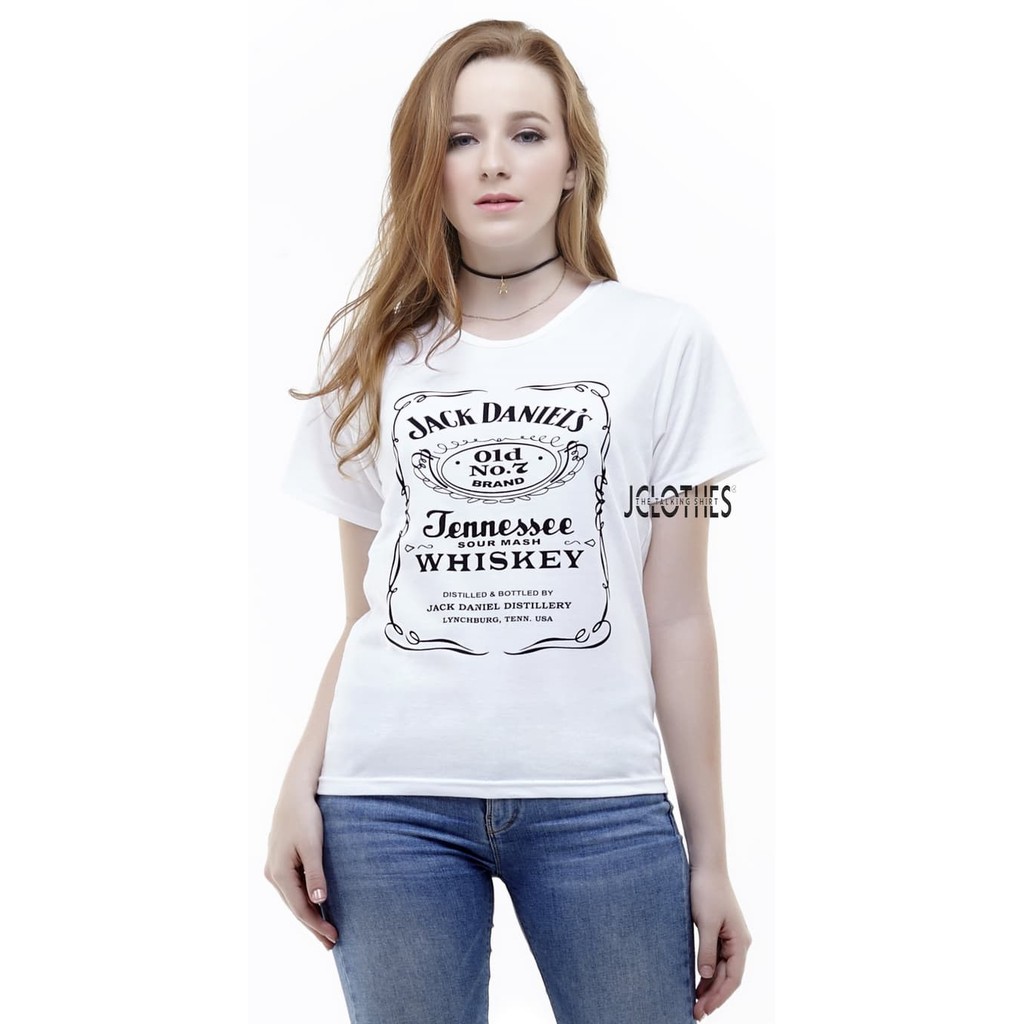 Kaos Wanita / Tumblr Tee Lengan Pendek JackDaniels - Putih