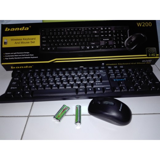 Paket mouse keyboard wireless banda W200