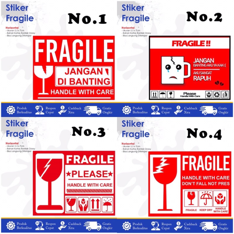 

Stiker Fragile Stiker Pecah Belah Stiker Label Pengiriman Sticker Fragile / Sticker unboxing pengiriman