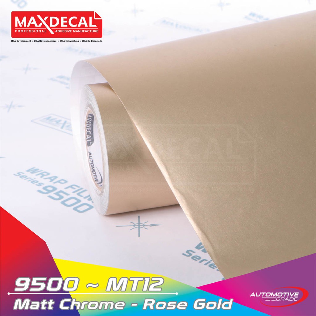 Maxdecal 7500 MT12 Matte Chrome Rose Gold, Wrap Series Sticker, Roll 50cm x 9m