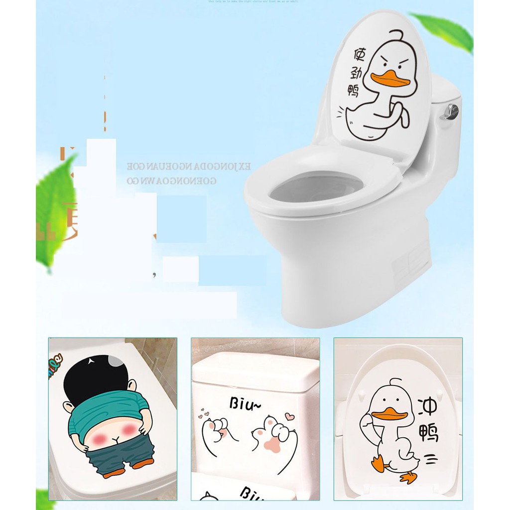 Stiker Tutup Closet Duduk Desain Modern / Toilet Cover Sticker