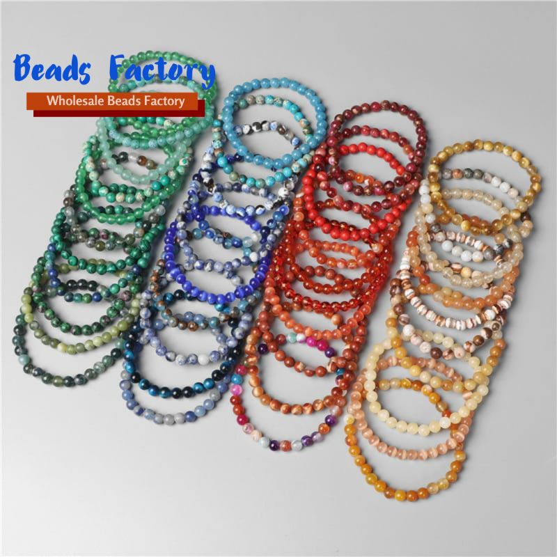 Gelang Batu Alam Asli 4/6mm Untuk Kado Pria Wanita