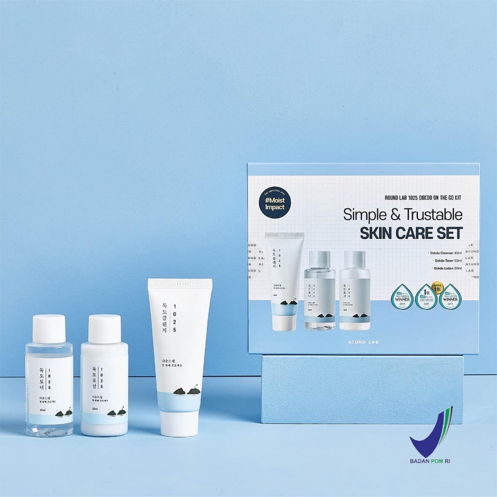 [BPOM] ROUND LAB 1025 Dokdo Series On The Go Kit (Cleanser 40ml + Toner40ml + Lotion 50ml)