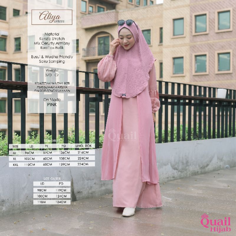 Dress Gamis Wanita Muslim Premium ATIYA Original Quail Hijab