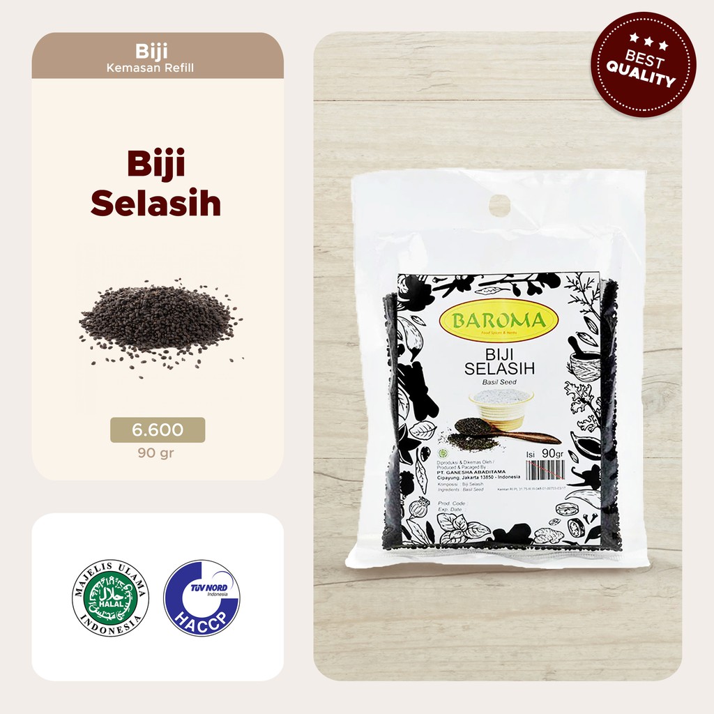 

Biji Selasih Refill / Basil Seed 90gr - Baroma Bumbu Rempah