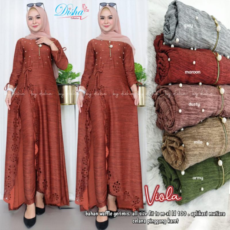 Setelan Wanita Viola Set By Disha Ld 100 Pb 138/Setelan Wanita Muslim Kondangan