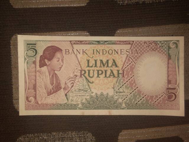 UANG KUNO UANG MAHAR 5 Rupiah Seri Pekerja 1958