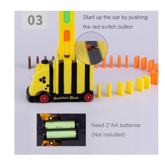 J3 - Mainan Anak Domino Train Bee / Kereta Api Domino Bentuk Lebah