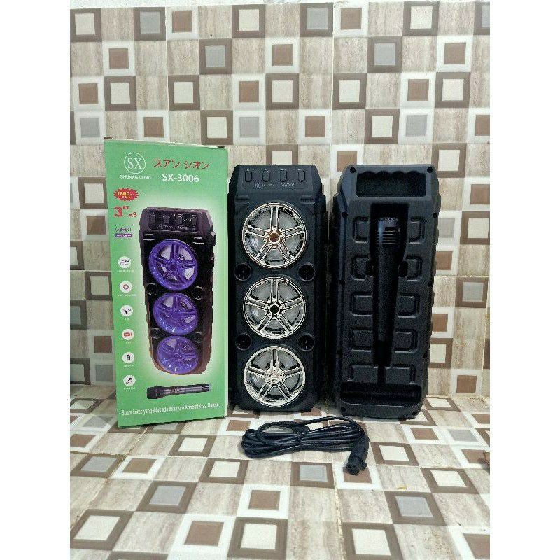 Speaker Karaoke 3 Tingkat Merk SX-Y3006 FREE MIC Dan KABEL USB