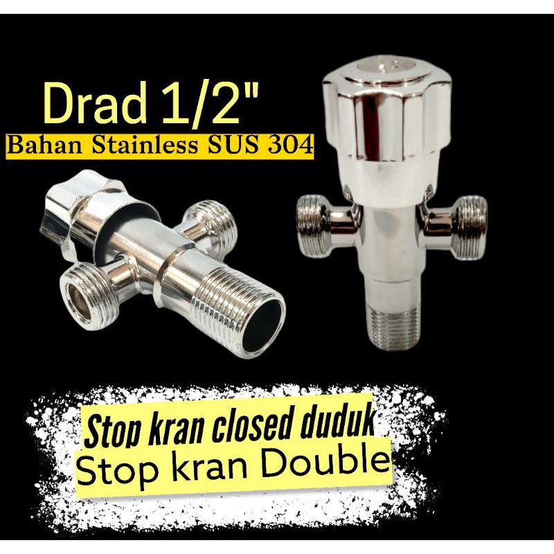 Stop Kran Kloset Duduk T Jet Shower Keran Bidet Bahan  Stainless Steel SUS-304 Original