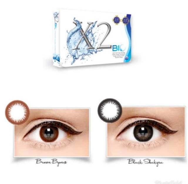 Softlens X2 BIO black and brown/soflen warna hitam/soflens coklat x2 bio normal s/d -6.00