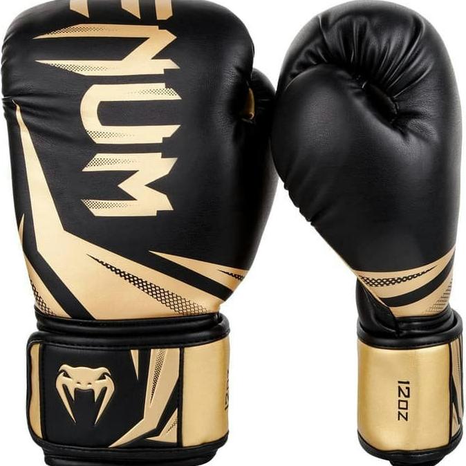Sarung Tinju Venum Black Gold ukuran 12 oz