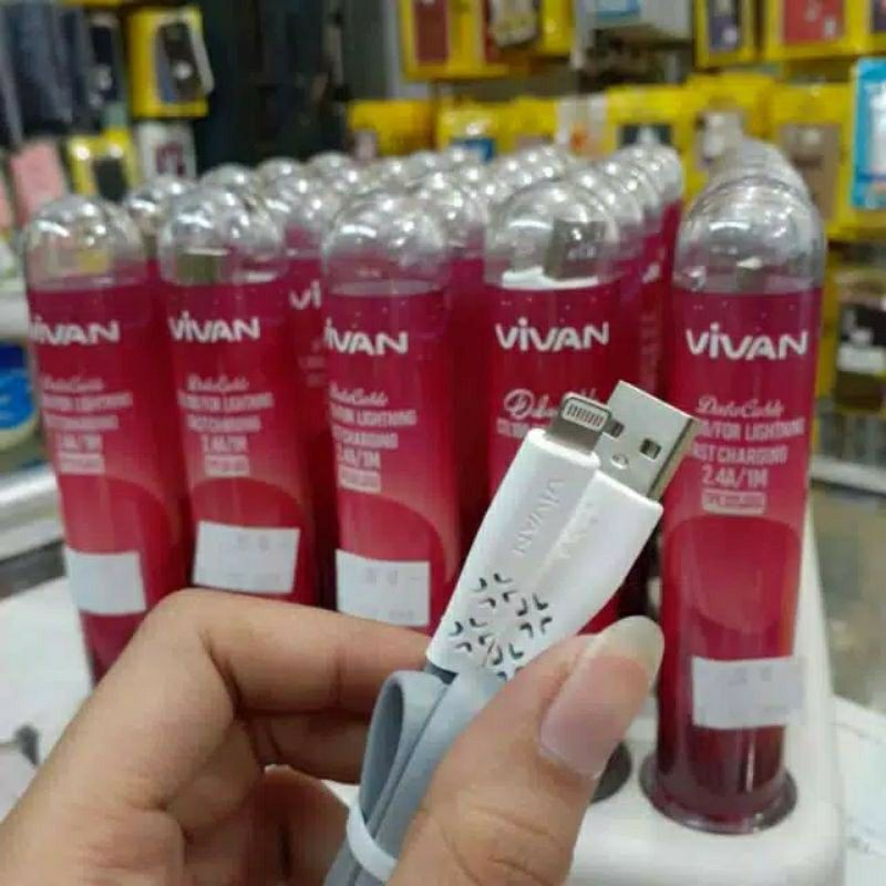 Kabel Charger / Data Minitube Vivan 2.4A 1M Suport Fastcharger Pengisian Daya Cepat