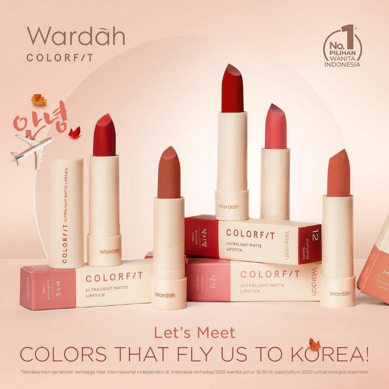 WARDAH Colorfit Ultralight Matte Lipstick 3,6 gr | Korea Edition