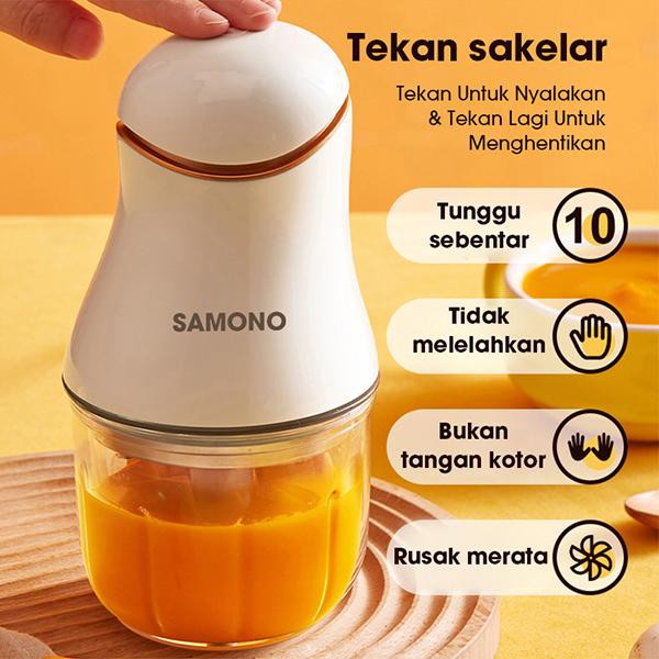 Samono SW099 200 watt Food Chopper Mini Kaca Blender Multifungsi Food Processor Mpasi Bayi Blender Kapsul Daging dan Sayur 2 Speed Lowertage