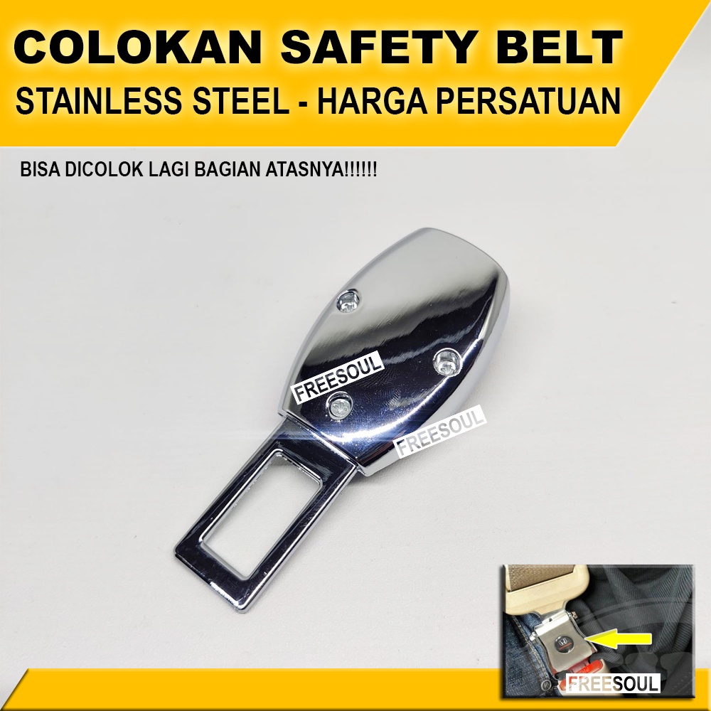 Colokan Safety Belt Model Pesawat 2in1 - Material Kuat - Belt Buzzer Besi