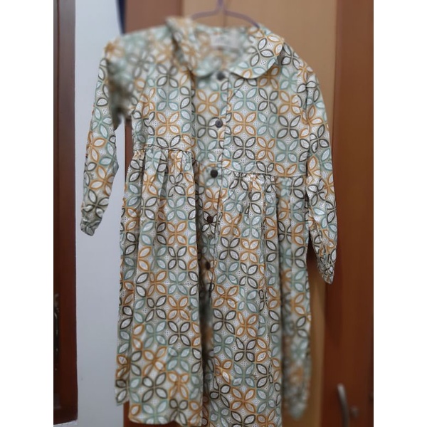 Atelier Angelina Motif kawung yellow-kids (2-4years) dan (4-6years)
