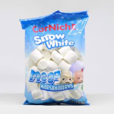 

MARSHMALLOW SNOW WHITE MEGA 300GRAM CORNICHE MARSHMELLOWS MEGA WHITE 300GR