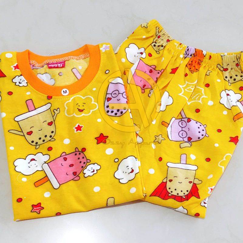 Set Anak Mola I Setelan Anak Unisex / Set Baju Pendek / Kaos Anak Motif Karakter (usia 1-5 tahun) - OZZY APPAREL