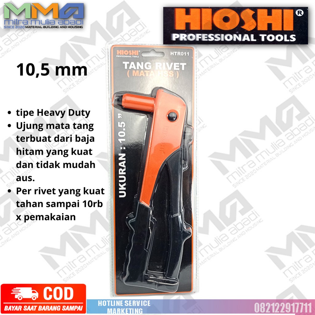Tang Rivet Hioshi 10,5 Inch l Hand Rivet l Tang Ripet Mata Hss