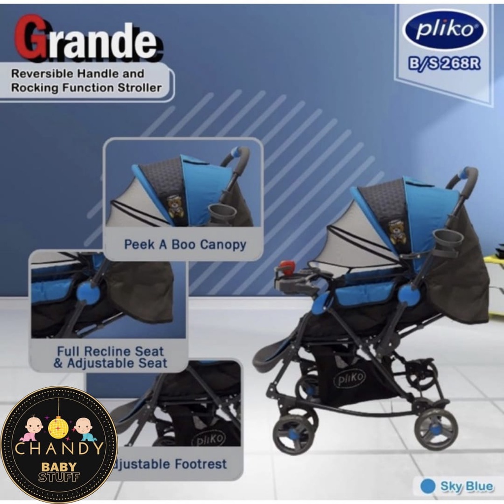 STROLLER BABY PLIKO GRANDE 268R KERETA BAYI MULTIFUNGSI 4IN1