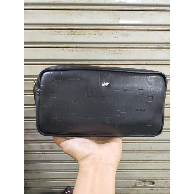 Clutch braun buffel tas handbag cosmatic tas ruang penyimapanan pria/wanita leather