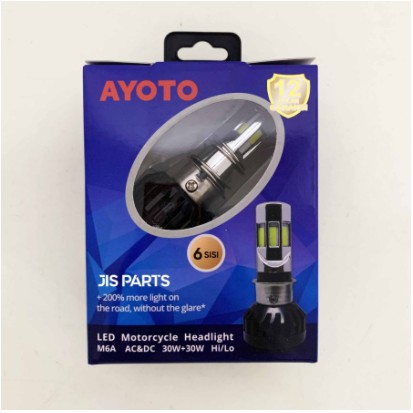 LAMPU LED AYOTO M6A 6 SISI 6 TITIK 6 MATA H6 H4 HS1 AC/DC ORIGINAL !