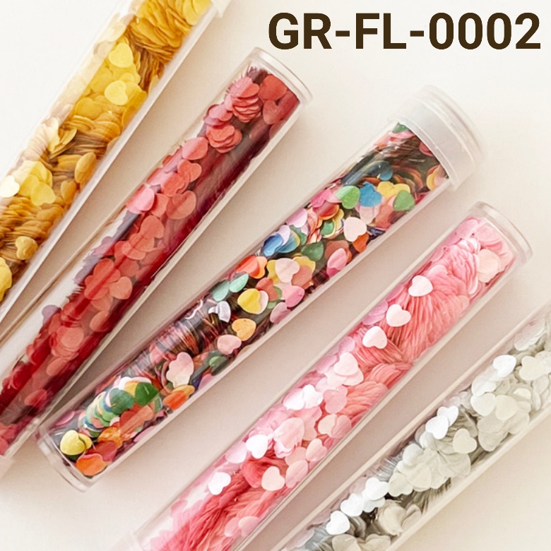 

GR-FL-0002 Sprinkles glitter borci kertas emas hati love edible import yamama baking