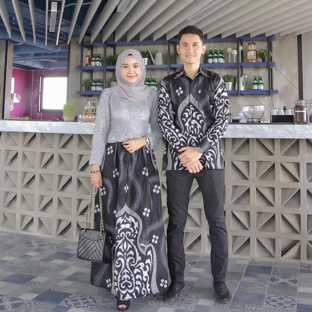 PREMIUM  Bisa Cod + Gratis Ongkir - Model baju batik kebaya couple terbaru - kombinasi selendang - B