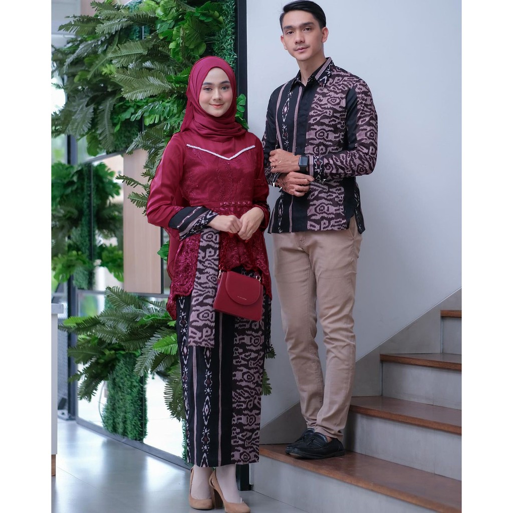 NEW ARRIVAL!! SHOPASHOP SOLO BATIK Couple Violeta Aplikasi Payet-Maroon